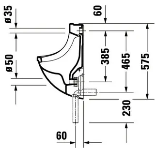 Duravit Urinal Starck 3, Zulauf von hinten absaugend, o.Deckel, o.Fliege, weiß WG – Bild 3