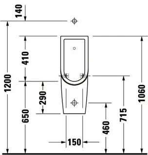 Duravit Urinal Starck 3, Zulauf von oben rimless, ohne Fliege, weiß – Bild 4