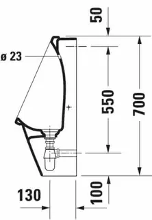 Duravit Urinal Starck 3, Zulauf von hinten rimless, ohne Fliege, weiß – Bild 3