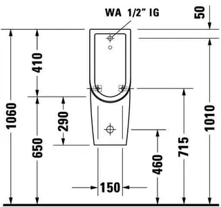 Duravit Urinal Starck 3, Zulauf von hinten rimless, ohne Fliege, weiß – Bild 4