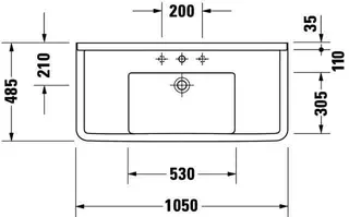 Duravit Möbelwaschtisch Starck 3 1050 mm mit ÜL, mit HLB, 1 HL, weiß – Bild 3