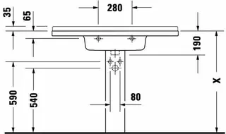 Duravit Möbelwaschtisch Starck 3 1050 mm mit ÜL, mit HLB, 1 HL, weiß – Bild 4