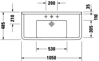 Duravit Möbelwaschtisch Starck 3 1050 mm mit ÜL, mit HLB, 1 HL, weiß WonderGliss – Bild 3