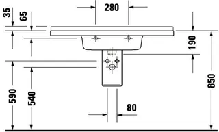Duravit Möbelwaschtisch Starck 3 1050 mm mit ÜL, mit HLB, 1 HL, weiß WonderGliss – Bild 5