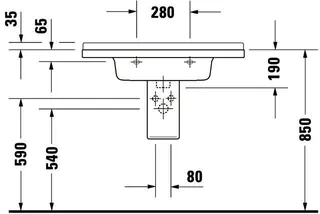 Duravit Möbelwaschtisch Starck 3 850 mm mit ÜL, mit HLB, 1 HL, weiß – Bild 5