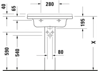 Duravit Möbelwaschtisch Starck 3 700 mm mit ÜL, mit HLB, 1 HL, weiß – Bild 4