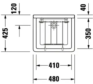 Duravit Ausgussbecken Starck 3 480 mm ohne ÜL, ohne HLB, weiß – Bild 3
