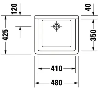 Duravit Ausgussbecken Starck 3 480 mm ohne ÜL, ohne HLB, weiß – Bild 4