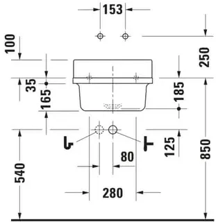 Duravit Ausgussbecken Starck 3 480 mm ohne ÜL, ohne HLB, weiß – Bild 5