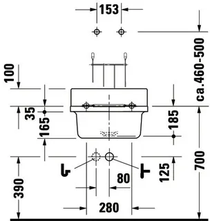 Duravit Ausgussbecken Starck 3 480 mm ohne ÜL, ohne HLB, weiß WonderGliss – Bild 5