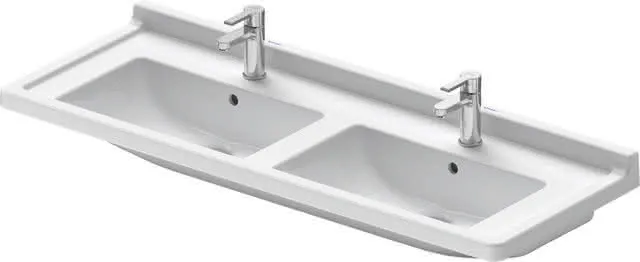 Duravit Möbel-Doppelwaschtisch Starck 3 1300 mm, m.ÜL, m.HLB, 1 HL, weiß
