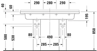 Duravit Möbel-Doppelwaschtisch Starck 3 1300 mm, m.ÜL, m.HLB, 1 HL, weiß – Bild 2