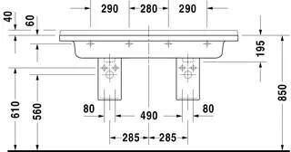 Duravit Möbel-Doppelwaschtisch Starck 3 1300 mm, m.ÜL, m.HLB, 1 HL, weiß – Bild 3
