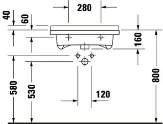 Duravit Waschtisch Starck 3 Vital 600 mm mit ÜL, mit HLB, 1 HL, weiß – Bild 5