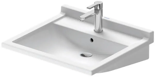 Duravit Waschtisch Starck 3 Vital 600 mm mit ÜL, mit HLB, 1 HL, weiß WonderGliss