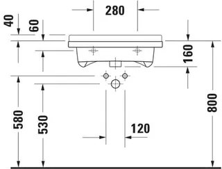 Duravit Waschtisch Starck 3 Vital 600 mm mit ÜL, mit HLB, 1 HL, weiß WonderGliss – Bild 5