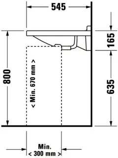 Duravit Waschtisch Starck 3 Vital 700 mm mit ÜL, mit HLB, 1 HL, weiß – Bild 2