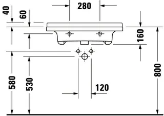 Duravit Waschtisch Starck 3 Vital 700 mm mit ÜL, mit HLB, 1 HL, weiß – Bild 3
