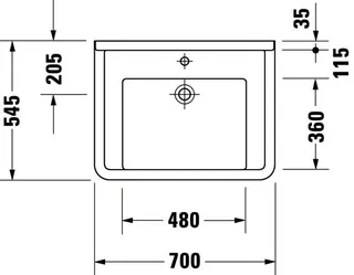 Duravit Waschtisch Starck 3 Vital 700 mm mit ÜL, mit HLB, 1 HL, weiß – Bild 4