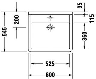 Duravit Waschtisch Starck 3 Vital Med 600 mm ohne ÜL, mit HLB, HL-Vst., weiß – Bild 2