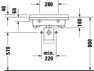 Duravit Waschtisch Starck 3 Vital Med 600 mm ohne ÜL, mit HLB, HL-Vst., weiß – Bild 4