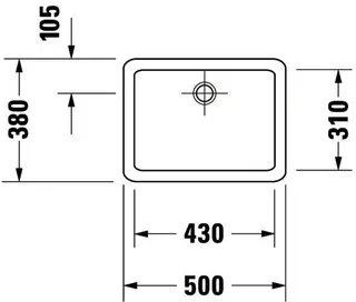 Duravit Aufsatzbecken Vero 500 mm o.ÜL, o.HLB, geschliffen, weiß – Bild 3