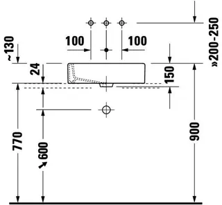 Duravit Aufsatzbecken Vero 500 mm o.ÜL, o.HLB, geschliffen, weiß – Bild 4