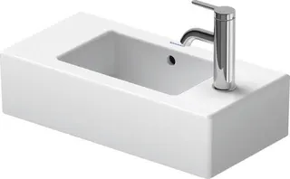 DU Handwaschbecken Vero 500 mm mit ÜL, mit HLB. HL rechts, weiß