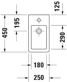 Duravit Handwaschbecken Vero 250 mm mit ÜL, mit HLB, 1 HL, weiß – Bild 3
