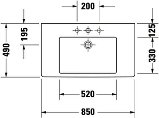 Duravit Möbelwaschtisch Vero 850 mm mit ÜL, mit HLB, 1 HL, weiß – Bild 3