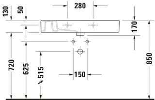 Duravit Möbelwaschtisch Vero 850 mm mit ÜL, mit HLB, 1 HL, weiß WonderGliss – Bild 4
