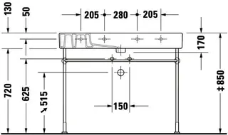 Duravit Möbelwaschtisch Vero 1050 mm mit ÜL, mit HLB, 1 HL, weiß – Bild 5