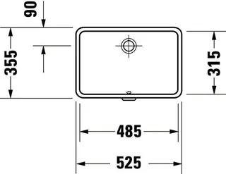 Duravit Einbauwaschtisch Vero 485 mm EB v.unten, m.ÜL, o.HLB, weiß – Bild 3