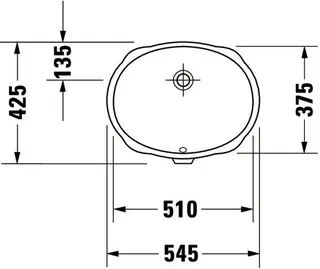 Duravit Einbauwaschtisch Santosa 510 mm EB v.unten, m.ÜL, o.HLB, weiß – Bild 2