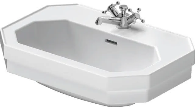 Duravit Waschtisch 1930 600 mm mit ÜL, mit HLB, 1 HL, weiß