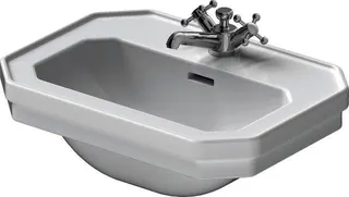 DU Handwaschbecken 1930 500 mm mit ÜL, mit HLB, 1 HL, weiß