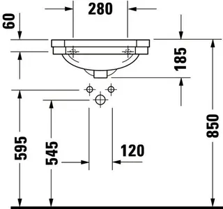 Duravit Handwaschbecken 1930 500 mm mit ÜL, mit HLB, 1 HL, weiß – Bild 3