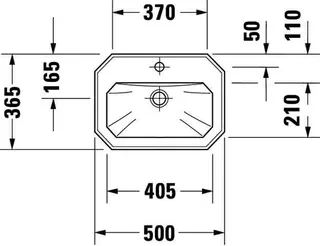 Duravit Handwaschbecken 1930 500 mm mit ÜL, mit HLB, 1 HL, weiß – Bild 4