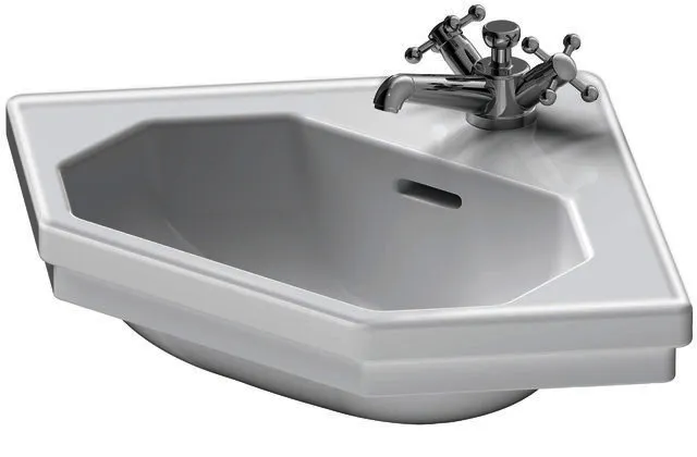 Duravit Eck-Handwaschbecken 1930 595 mm mit ÜL, mit HLB, 1 HL, weiß