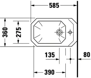 Duravit Wand-Bidet 1930 580 mm mit ÜL, mit HLB, 1 HL, weiß – Bild 2