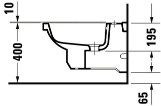 Duravit Wand-Bidet 1930 580 mm mit ÜL, mit HLB, 1 HL, weiß – Bild 3