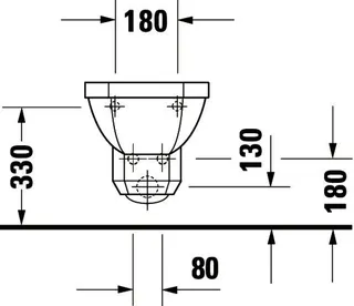 Duravit Wand-Bidet 1930 580 mm mit ÜL, mit HLB, 1 HL, weiß – Bild 4
