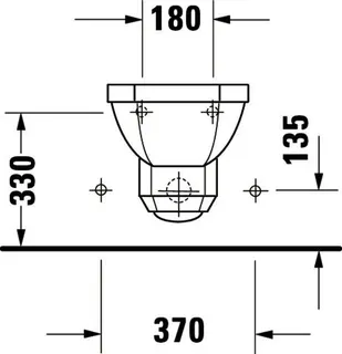 Duravit Wand-Bidet 1930 580 mm mit ÜL, mit HLB, 1 HL, weiß – Bild 5