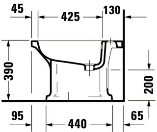 Duravit Stand-Bidet 1930 600 mm mit ÜL, mit HLB, 1 HL, weiß – Bild 3