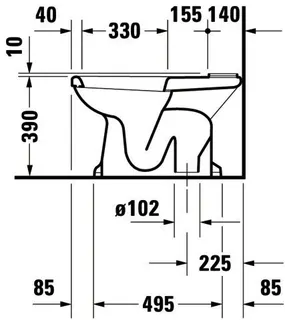 Duravit Stand-WC Kombi 1930 665 mm Tiefspüler, f.SPK, Abg.senkr., weiß – Bild 2
