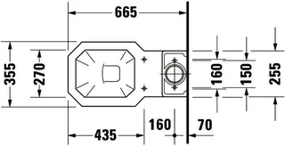 Duravit Stand-WC Kombi 1930 665 mm Tiefspüler, f.SPK, Abg.senkr., weiß – Bild 5