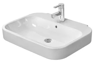 Duravit Waschtisch Happy D.2 650 mm mit ÜL, mit HLB, 1 HL, weiß