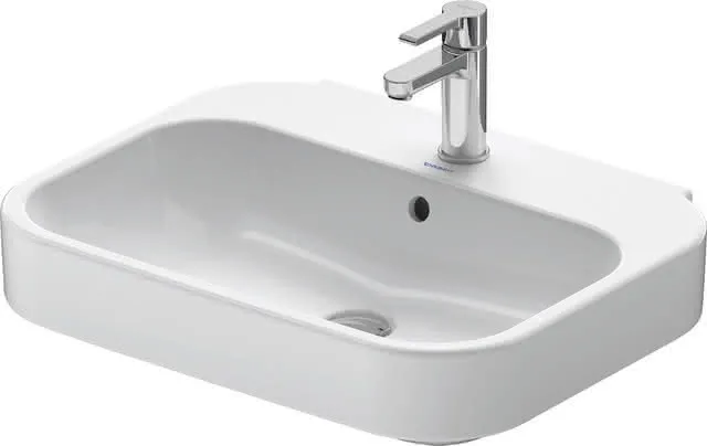 Duravit Waschtisch Happy D.2 600 mm mit ÜL, mit HLB, 1 HL, weiß