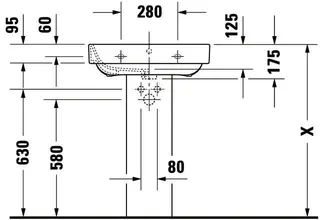 Duravit Waschtisch Happy D.2 600 mm mit ÜL, mit HLB, 1 HL, weiß – Bild 5