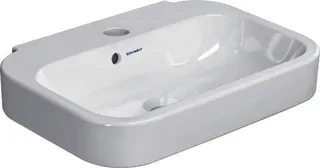 DU Handwaschbecken Happy D.2 500 mm mit ÜL, mit HLB, 1 HL, weiß